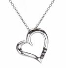 Womens 1/10 Ct. T.w. Black Diamond Heart Pendant Necklace
