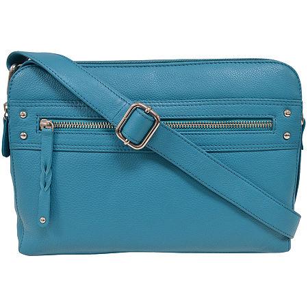 Great American Leatherworks Leather Braided Accent Crossbody Bag