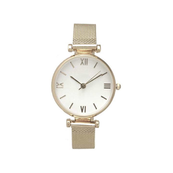 Olivia Pratt Mesh Womens Gold Tone Strap Watch-16245
