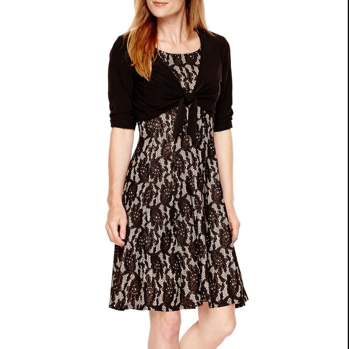 Perceptions Short-sleeve Lace Jacket Dress