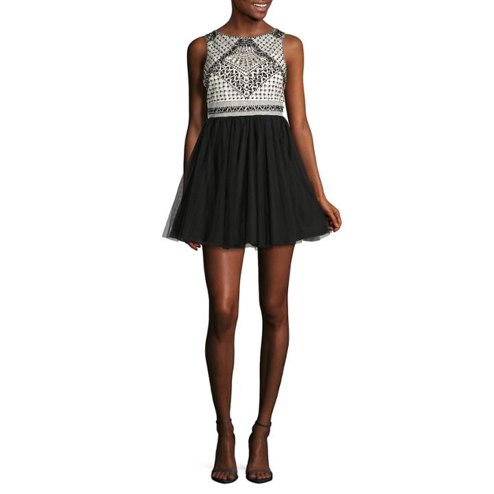 As U Wish Sleeveless Beaded Party Dress