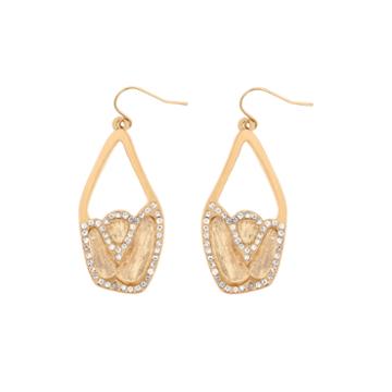 10021 Kara Ross Crystal Chunky Dangle Earrings