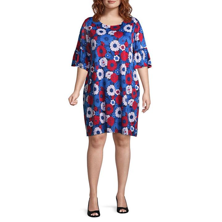 Lark Lane Must Have Flounce Sleeve Daisy Dress- Plus