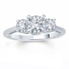 Womens 1/2 Ct. T.w. Genuine Diamond White Engagement Ring