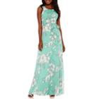 R & K Originals Sleeveless Floral Print Chiffon Maxi Dress