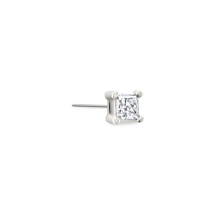 Diamond Accent Princess White Diamond 10k Gold Single Stud Earring