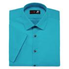 Jf J. Ferrar Short-sleeve Slim Fit Button-front Shirt