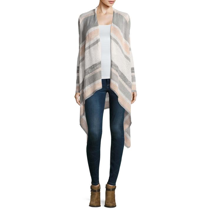 Almost Famous Long Sleeve V Neck Open Front Cardigan-juniors