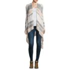 Almost Famous Long Sleeve V Neck Open Front Cardigan-juniors