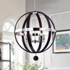 Nisa Brown Metal And Chrome 25-inch Round Chandelier
