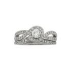 1 Ct. T.w. Certified Diamonds 14k White Gold Bridal Ring Set