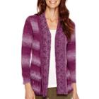 Alfred Dunner Calabria 3/4-sleeve Spacedye Cardigan - Petite