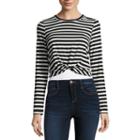 Self Esteem Long Sleeve Drop Shoulder Sleeve Crop Top-juniors
