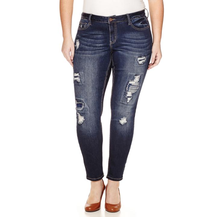 Love Indigo Patch Denim Skinny Jeans - Plus