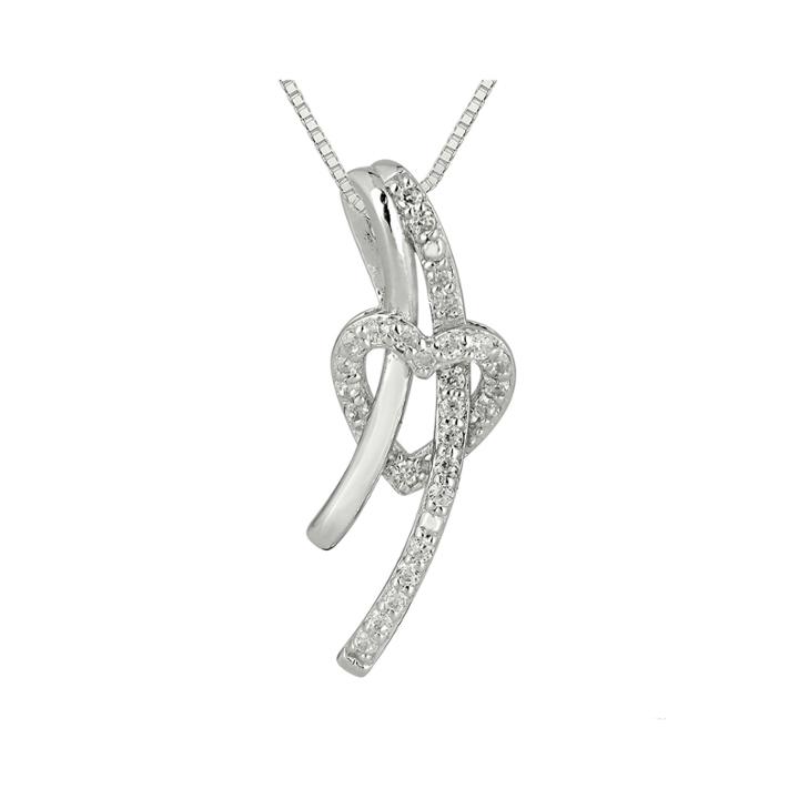 1/8 Ct. T.w. Diamond Sterling Silver Heart Pendant Necklace