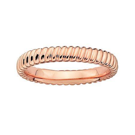 Personally Stackable 18k Rose Gold Over Sterling Silver 3.5mm Twisted Ring
