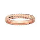 Personally Stackable 18k Rose Gold Over Sterling Silver 3.5mm Twisted Ring