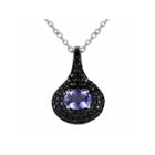 Womens Purple Tanzanite Sterling Silver Pendant Necklace