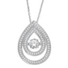 Love In Motion&trade; 1/2 Ct. T.w. Diamond 10k White Gold Double Teardrop Necklace