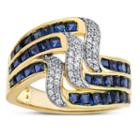 Womens Blue Sapphire Cocktail Ring