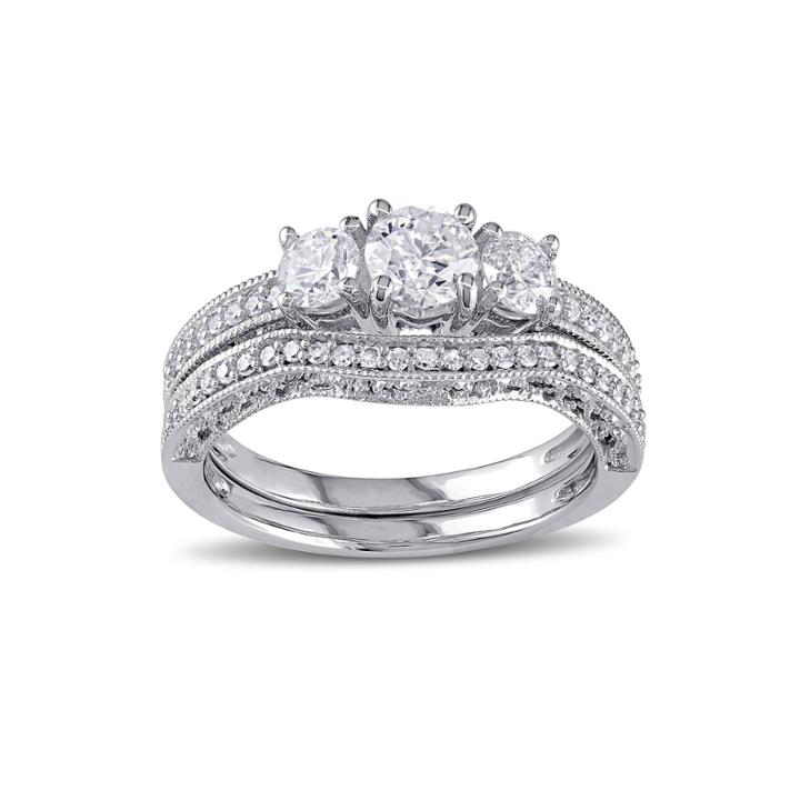 1 Ct. T.w. Diamond 14k White Gold Ring Set