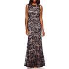 R & M Richards Sleeveless Formal Lace Gown