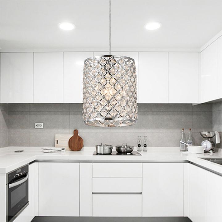 Botvi 1-light 7-inch Chrome Drum Pendant