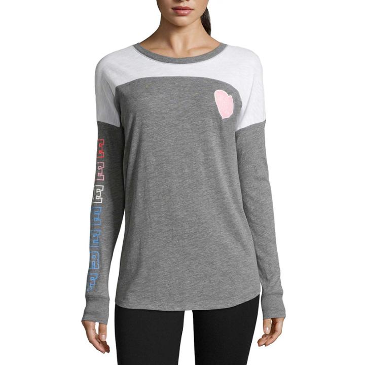 Flirtitude Long Sleeve Graphic T-shirt- Juniors