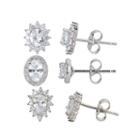 3-pc. 4 Ct. T.w. Cubic Zirconia Sterling Silver Earring Sets