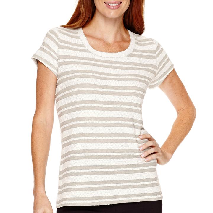Liz Claiborne Weekend Short-sleeve Textured T-shirt