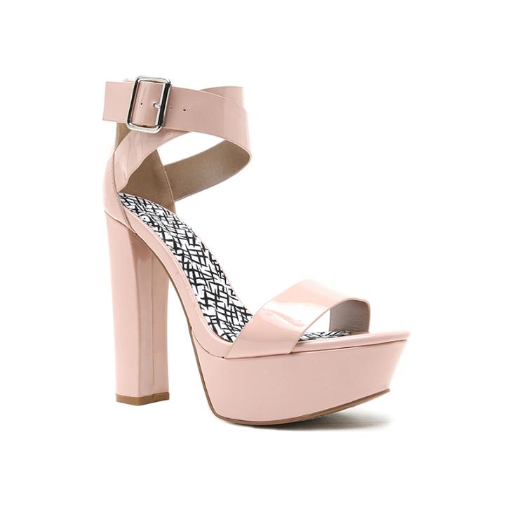 Qupid Beat Platform Ankle-strap Sandals