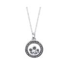 Footnotes Silver Round Flowers Pendant Necklace