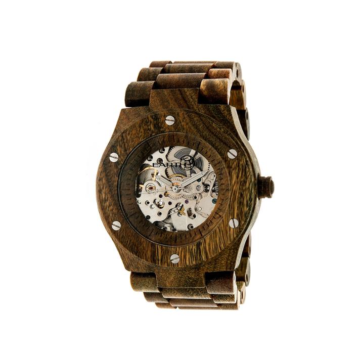 Earth Wood Grand Mesa Automatic Olive Bracelet Watch Ethew3104