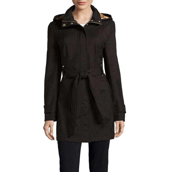 Liz Claiborne Belted Animal-print Softshell Jacket