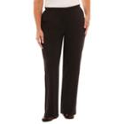 Alfred Dunner Talk Of The Town Knit Flat Front Pants-plus Short