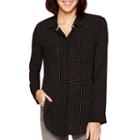 Liz Claiborne Long-sleeve Dot Woven Blouse - Petite