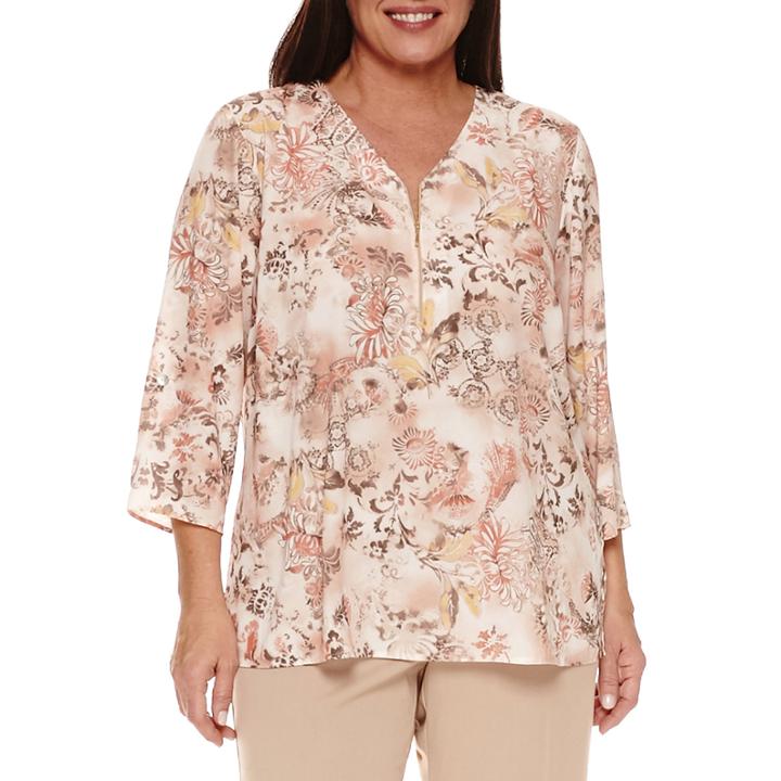 Alfred Dunner Just Peachy Tunic Top Plus