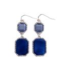 Gloria Vanderbilt Silver-tone Blue Double Drop Earrings