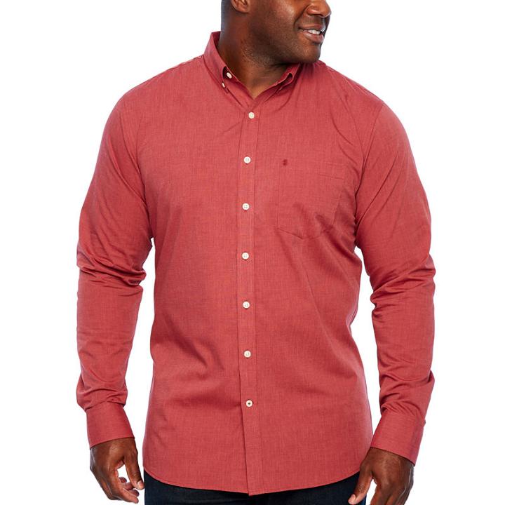 Izod Tall Slim Premium Essential Woven Long Sleeve