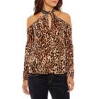 Bold Elements Jewel Cold Shoulder Choker Top