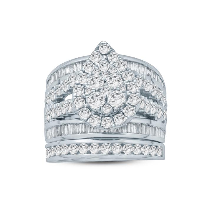 Womens 4 Ct. T.w. Genuine White Diamond 10k Gold Bridal Set