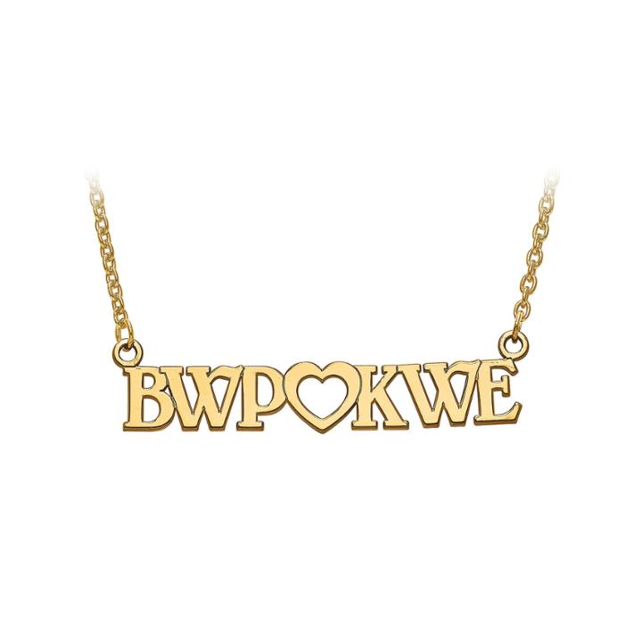 Personalized 10x34mm 2 Monogram With Heart Name Necklace