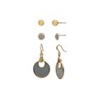 The Boutique Gold-tone Trio Earring Set