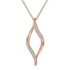 1/10 Ct. T.w. Diamond 14k Rose Gold Over Sterling Silver Twisted Pendant