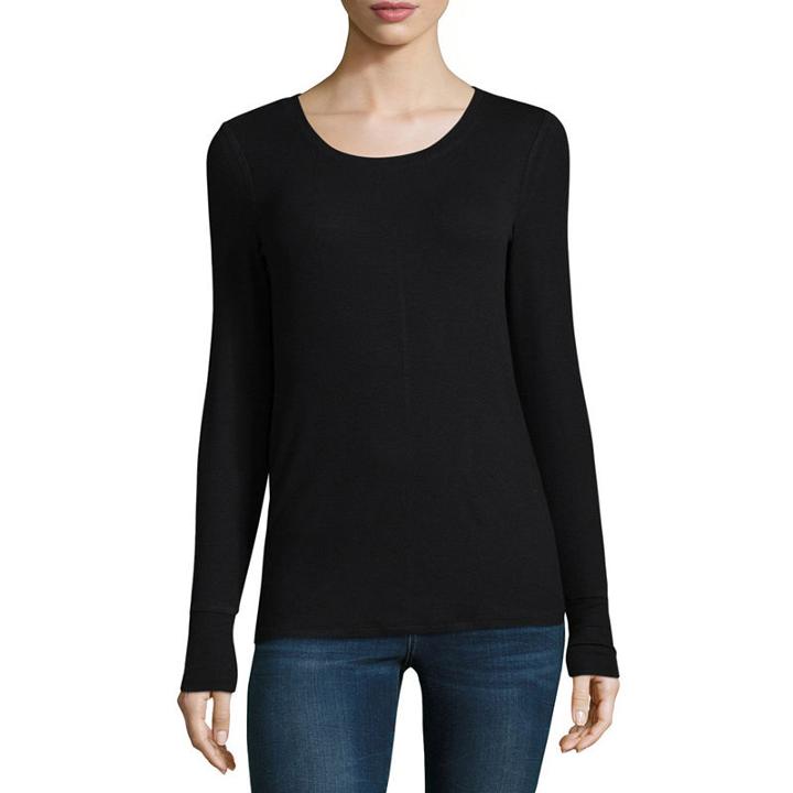 A.n.a Long Sleeve Round Neck T-shirt-womens