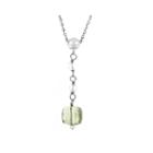Genuine Green And White Quartz Drop Necklace