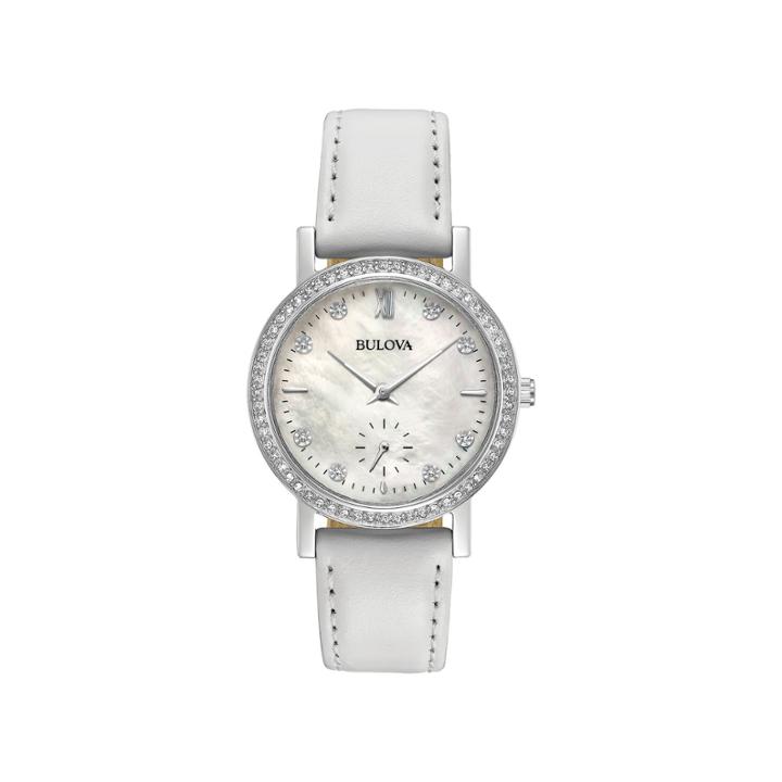 Bulova Womens White Strap Watch-96l245