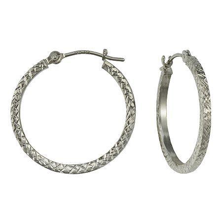 14k Gold Square-cut Hoop Earrings