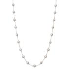 Womens White Pearl 10k Gold Strand Necklace