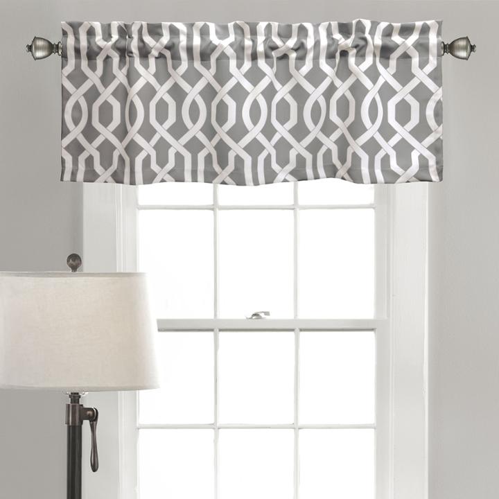 Half Moon Edward Trellis Room Darkening Valance Single 52x18+ 2 Inch Header